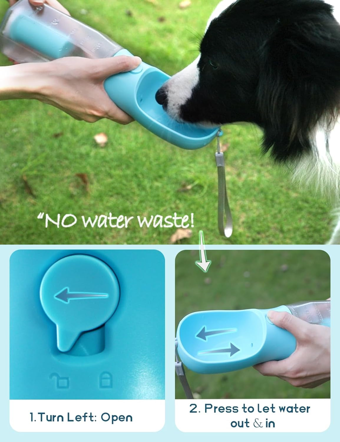 Portable Dog Water Bottle 3 in 1 Pet Travel Bowl Dispenser Treat Container